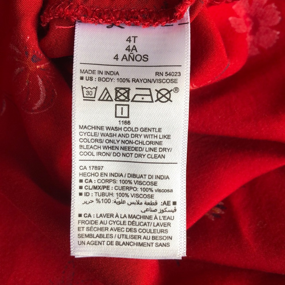 Old Navy Girl’s Red Floral Dress, 4T - Picture 5 of 5